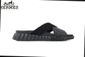 Hermès Cross Strap Thick Sole Men Slide Sandals "Black"