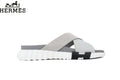 Hermès Cross Strap Thick Sole Men Slide Sandals "Grey"