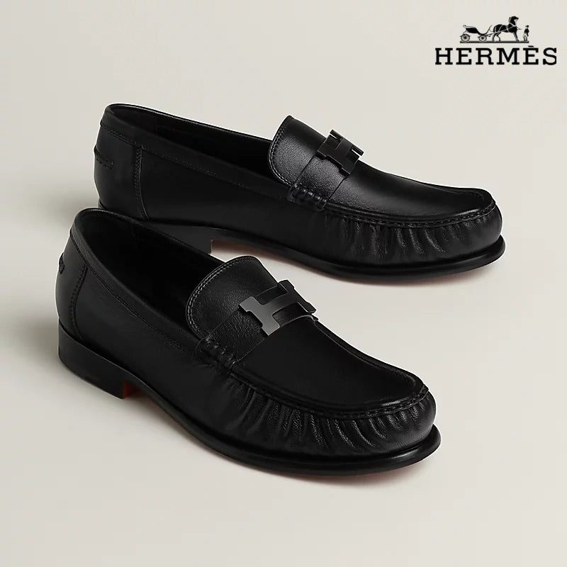 Hermès Karlo Men's Goatskin Loafers，Black Classic Series Men's Shoe Sale / Women's Shoe Sale
