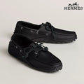 Hermès Member Series Men's Black Deerskin Driving Loafers