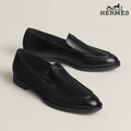 Hermès Sagan Series Men's Black Calfskin Leather Loafers