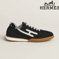 Hermès Jet Sneaker "Black & White" Suede Technical Fabric Men Retro Sneakers