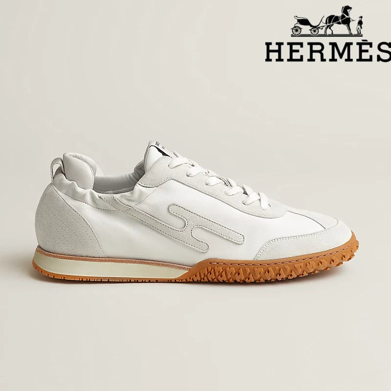 Hermès Jet Sneaker "White" Leather Suede Men Retro Sneakers