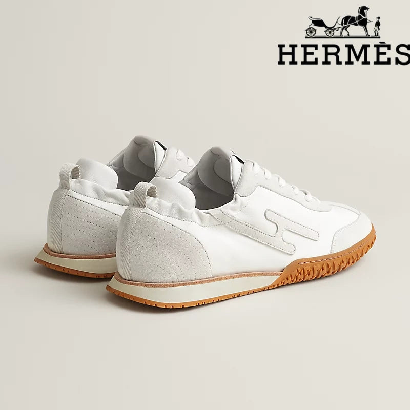 Hermès Jet Sneaker "White" Leather Suede Men Retro Sneakers