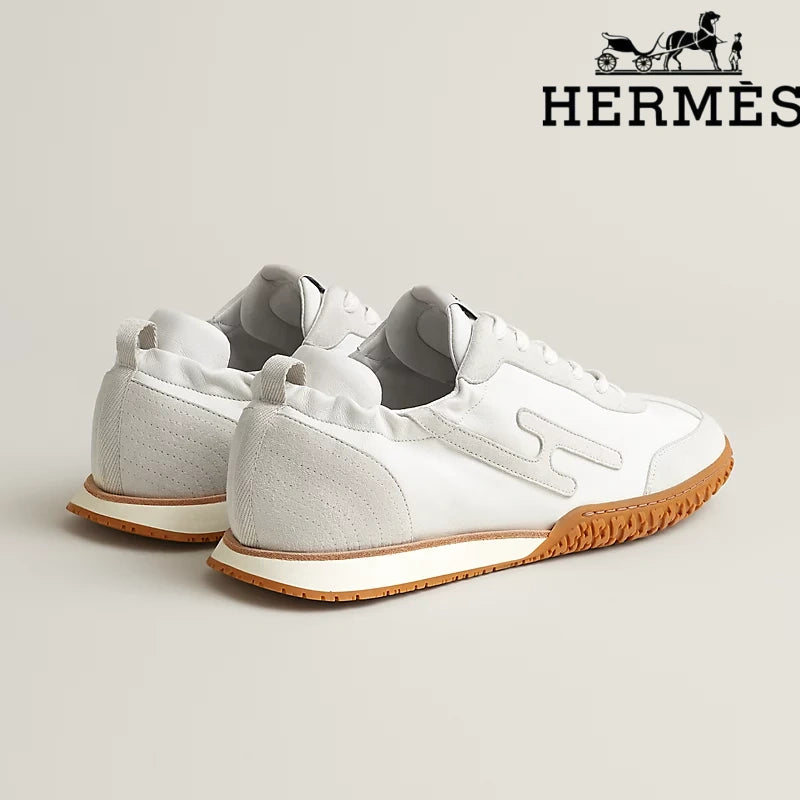 Hermès Jet Sneaker "White" Leather Suede Men Retro Sneakers