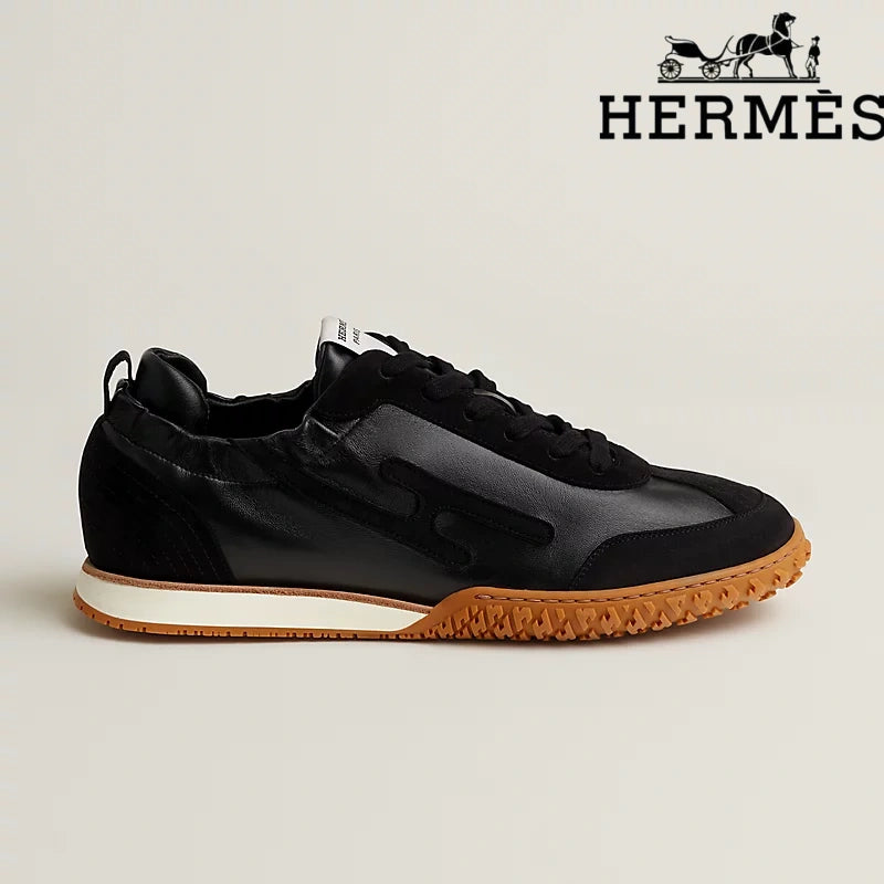 Hermès Jet Sneaker "Black" Leather Suede Men Retro Sneakers