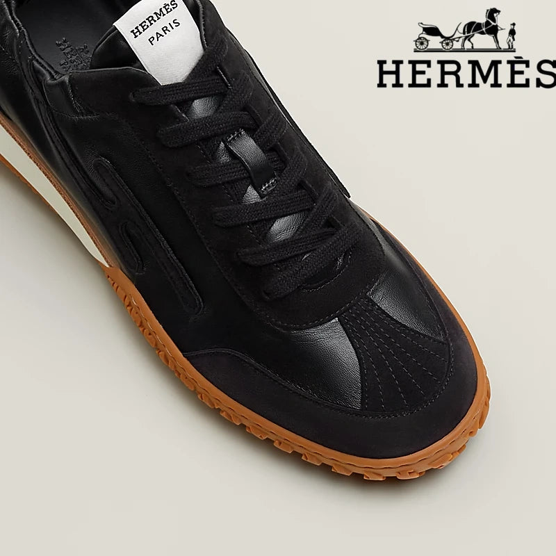 Hermès Jet Sneaker "Black" Leather Suede Men Retro Sneakers