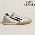 Hermès Jet Sneaker "White And Black" Leather Nubuck Men Retro Sneakers