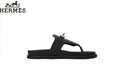 Hermès Empire Series Leather Thong Sandals "Black"