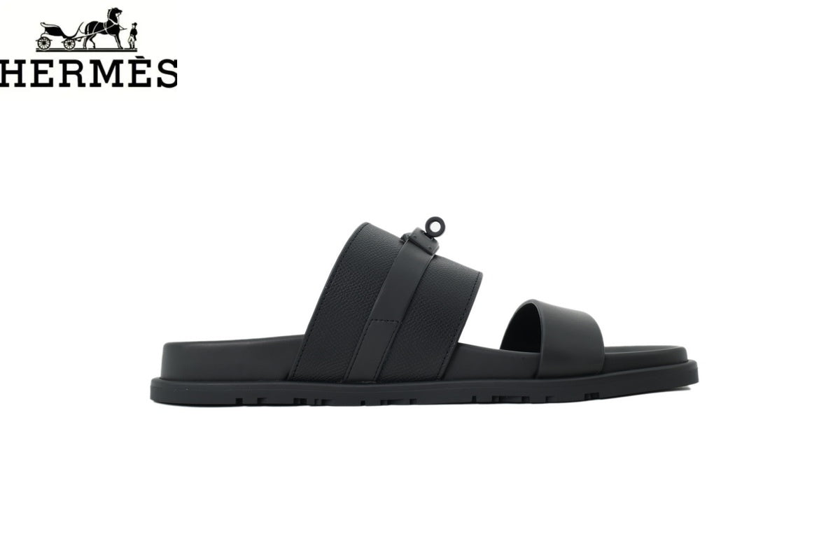 Hermès Empire Series Double Strap Slide Sandals "Black"