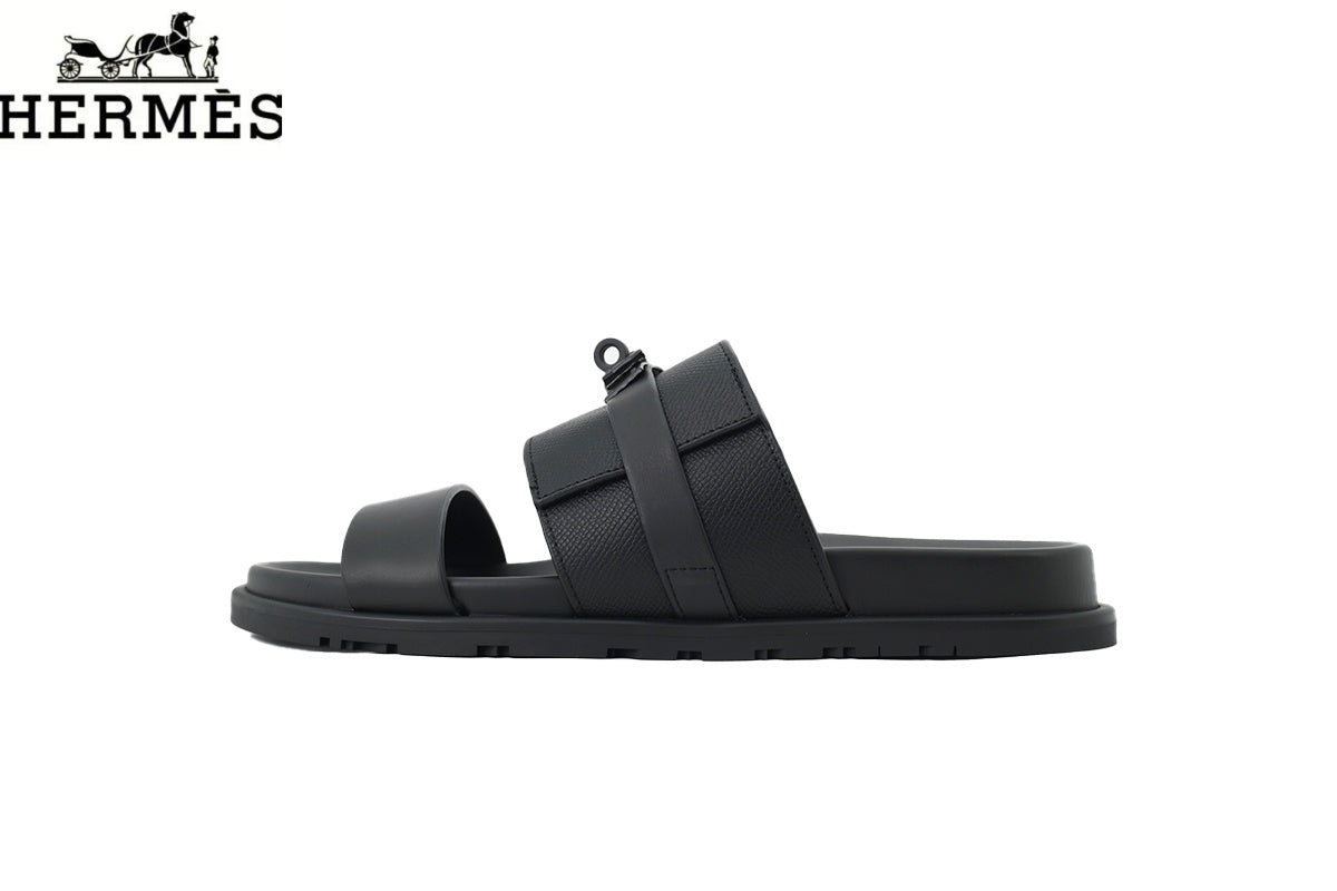 Hermès Empire Series Double Strap Slide Sandals "Black"