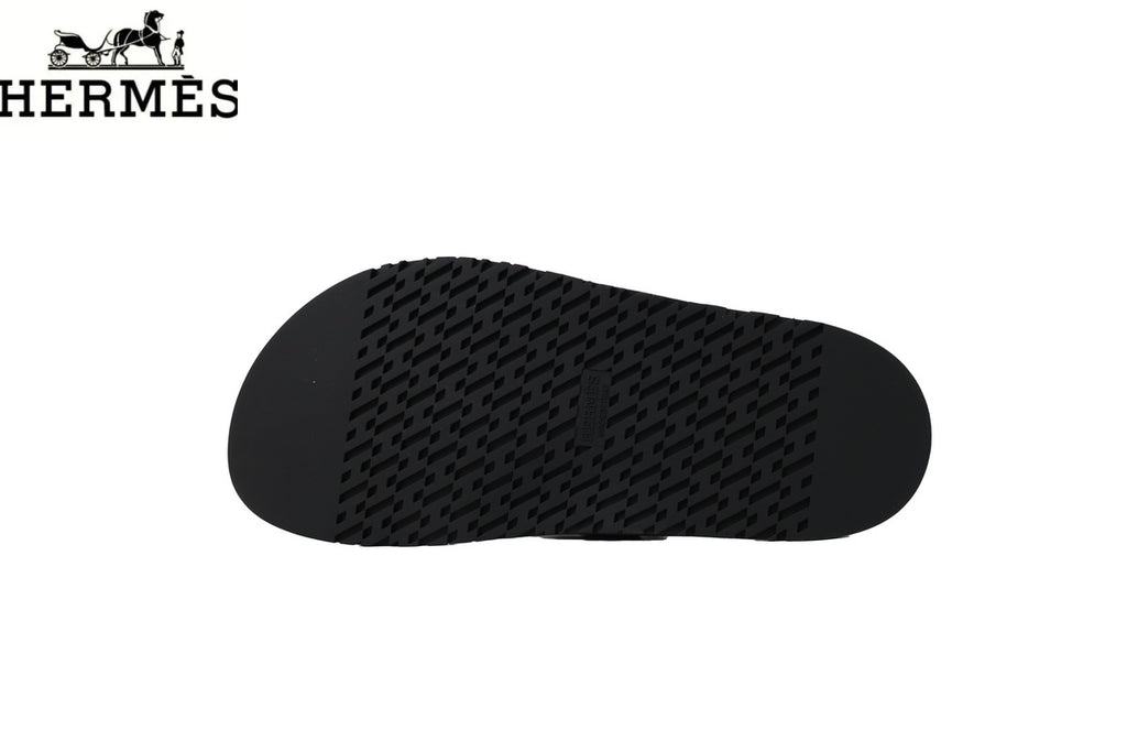 Hermès Empire Series Leather Thong Sandals "Black"