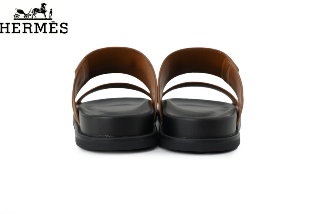 Hermès Empire Series Double Strap Slide Sandals "Tan"
