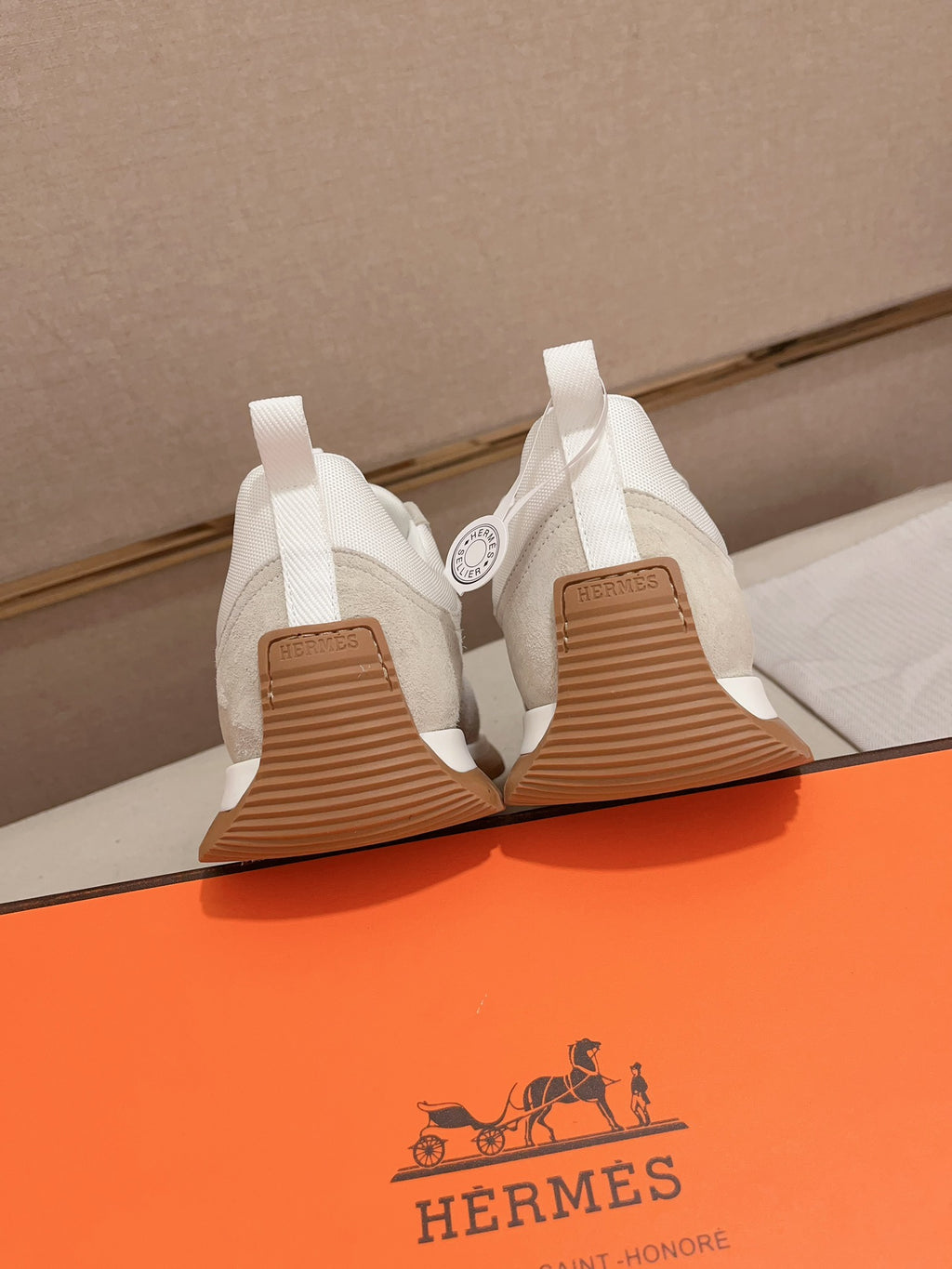 Hermès Trail Sneaker "Light Grey" Suede Mesh Men Casual Sneakers