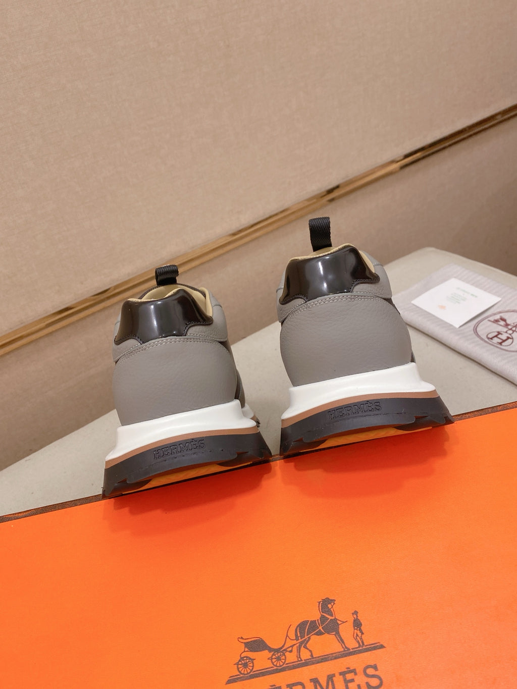 Hermès Trail Sneaker "Grey" Leather Mesh Men Casual Sneakers