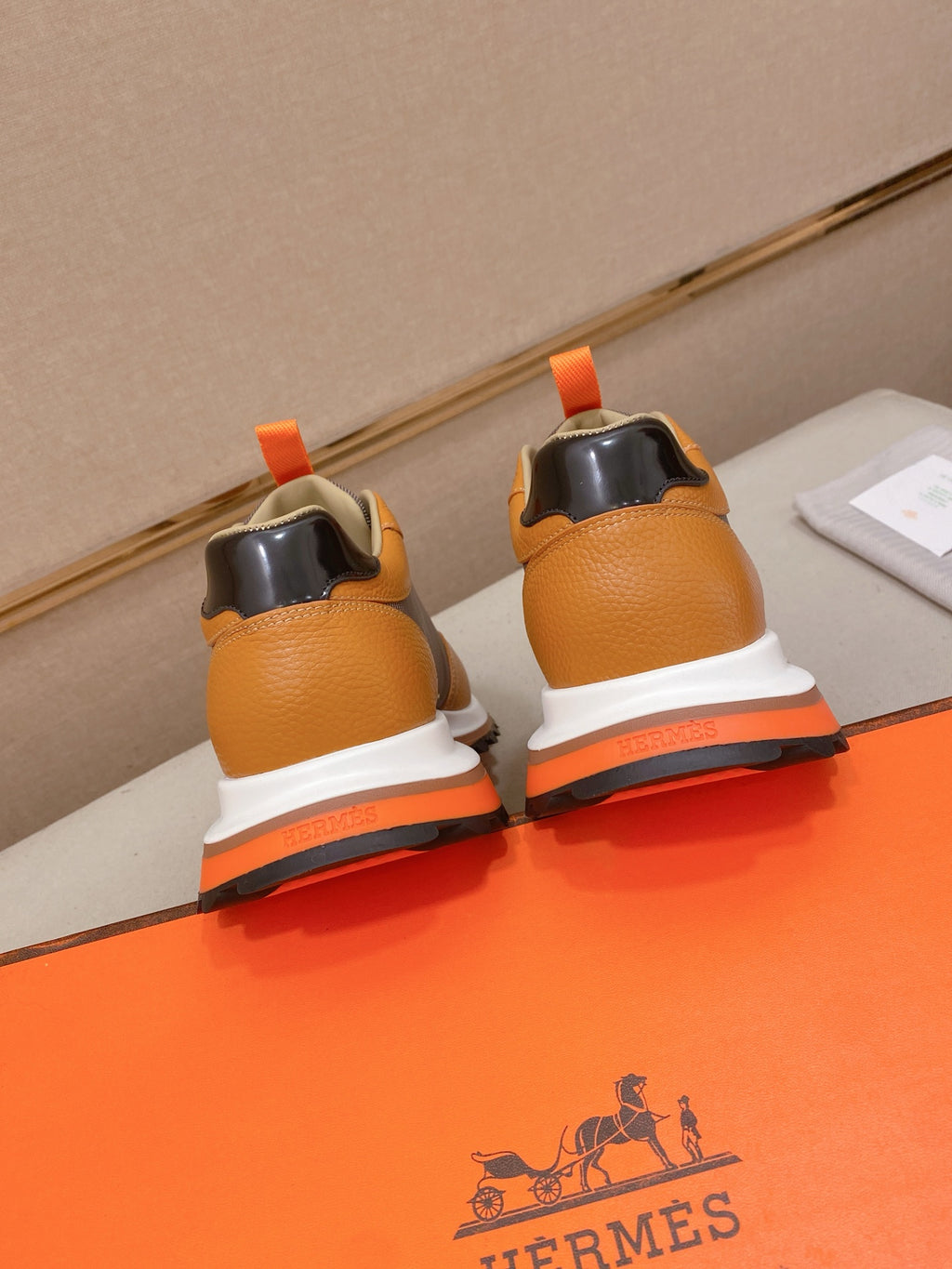 Hermès Trail Sneaker "Tan" Leather Mesh Men Casual Sneakers